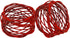 Handmade Round Red Mesh Napkin Rings - Set of 6 Holders for Dining Table Parties, Dia: 2 Inch