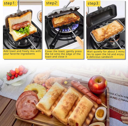 Double-Sided Sandwich Baking Pan, Nonstick Sandwich Maker for Breakfast, Omelets, Frittatas, and Toast (1 Pcs)
