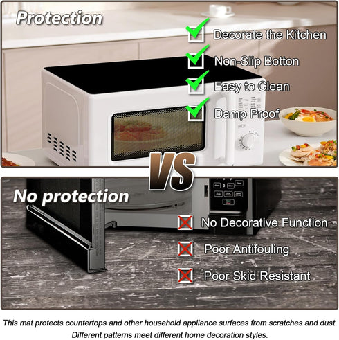 Rubber Mat for Microwave Top Cover - Nonstick Heat Resistant Multipurpose Mats, 18"x14" Non Slip