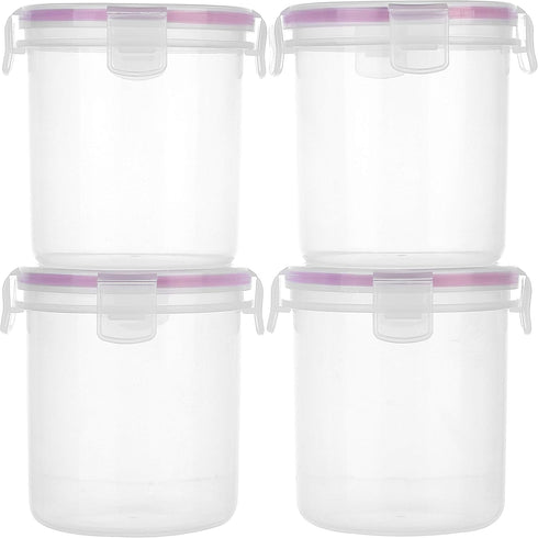 Set 4 Set (18.6 oz) Komax Biokips Overnight Oats Containers with Lids of Round Airtight Food Storage Containers