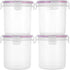 Set 4 Set (18.6 oz) Komax Biokips Overnight Oats Containers with Lids of Round Airtight Food Storage Containers