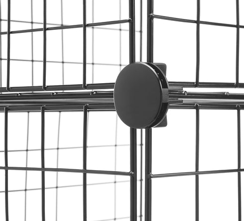 Whitmor Storage Cubes - Stackable Interlocking Wire Shelves - Black (Set of 4)