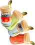 16 oz 4 pack Premium Overnight Oats Containers with Bamboo Lids and Golden Spoons - Glass Jars - - Plastic Free