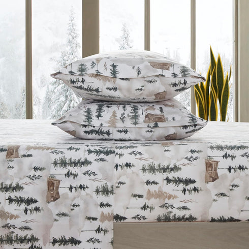 Cozy Set Flannel Sheets Warm and Deep Pocket Breathable All Season Bedding with Fitted, Flat and Pillowcases, Twin