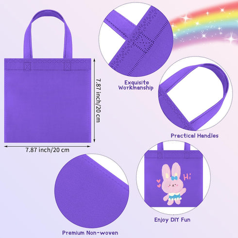 Aneco 30 Pieces Non-Woven Goodie Bags 8 8 Inch Party Favor Gift Bag Reusable Rainbow Cloth