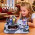 MerryPulse 8 Christmas Village House with Train, Christmas Songs & LED Lights, Collectible Buildings for Holiday Home