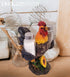 DWK 8-inch Spice to Crow About Country Rooster Salt and Pepper Shaker Figurine Display Holder - 3-Piece Set
