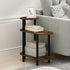 3-Tier Furinno Turn-N-Tube Side Table, Oval Sofa End Table with Open Shelf, Toolless Assembly Night Stand, Bedside