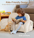 2-in-1 3+, Sherpa Fold Out Kids Couch, Extra Wide Comfy Toddler Chair, Convertible Kids Sofa to Lounger, Foldable