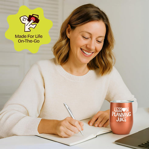 KLUBI Teacher Birthday Gifts for Women, Lesson Planning Juice Wine Tumbler 12oz with Lid