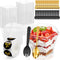 SEIION 200 Pcs 3oz Mini Dessert Cups with Lids, Spoons & Bonus Forks