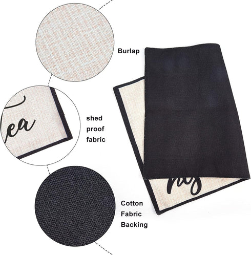 CRASPIRE 2pcs Coffee Maker Mat, 20”X 14” Burlap Placemat with Fabric Backing for Kitchen Counter Coffee Bar Accessories