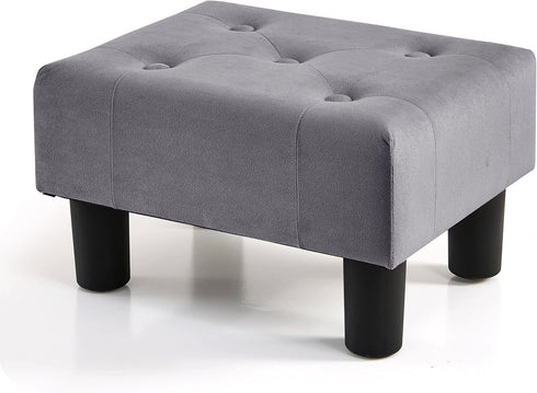 BRIAN & DANY Small Foot Stool, Velvet Foot Stools with Legs, Stable
