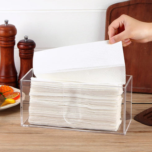 AFOROEOA Countertop Acrylic Paper Towel Dispenser, Clear Trifold Napkin Holder, Suitable for Z-fold, C-fold