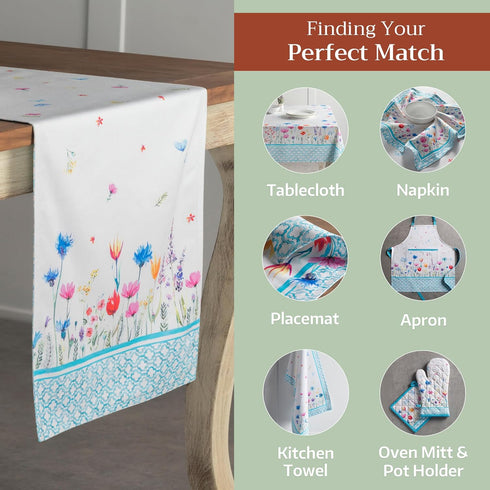 Maison d' Hermine Table Runner 100% Cotton Double Layer 72 inches Long for Home Kitchen Dining Party Wedding