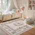 5x7 Joydeco Floral Bow Pink Rug for Bedroom, Washable Area Rug for Girls Nursery Playroom, Ultra-Thin Non Slip Soft