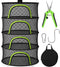 BRIVADO Herb Drying Rack Hanging Mesh 4 Layer 24" with Zipper, Garden Pruning