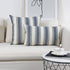 JOJUSIS Stripe Throw Pillow Covers Pack of 2, 18 x 18 Inch Blue Farmhouse Pillowcases