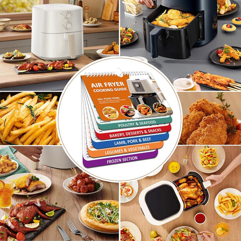 Over 200 Foods Air Fryer Cheat Sheet Magnets, Cooking Guide Booklet, Air Fryer Accessories for Frying and Cooking