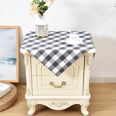 Wolkemer 2 Pack Small Square Tablecloth Farmhouse Checkered Grey and White Gingham