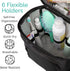 Original Portable Shower Caddy for College Dorms, Foldable Mesh Tote, Durable Hanging Travel Shower Bag, Black