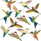 18 Pieces Large Size Hummingbird Window Clings to Prevent Bird Strikes, Non-Adhesive Vinyl Cling Stickers