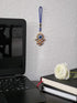 Hamsa Hand Amulet Pendant w/Crystal Rhinestones, Blue, White & Black Evil Eye Car Hanging Ornament
