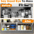 Resulzon 2Pack, Under Shelf Basket Storage Steel Under Shelf Hanging Wire Baskets Shelves for Laundry Room Kitchen Desk