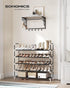 5-Tier Closet, ULSH55H SONGMICS Shoe Rack, Shoe Storage for Hallway Slim and Space-Saving, Metal Frame, Non-Woven