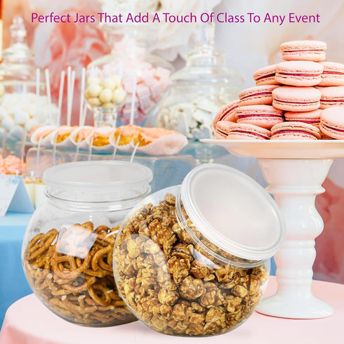 DilaBee 2-Pack Plastic Candy Jars - 96oz Large with Lids for Candy Buffet, Clear BPA-Free
