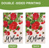 Welcome Spring Geranium Decorative Garden Flag, Red Floral Flowers Bee Yard Outside Decorations, 12 x 18