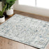 jinchan Vintage Area Rug 2x3 - Washable Entryway Rug, Non Slip Thin Retro Distressed Carpet, Blue Multi Floral Print