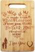Mothers Present: Special Love Heart Poem Bamboo Cutting Board, Engraved for Decor Display or Usage, 10.6 x 7