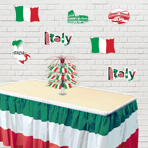 Beistle Red, White & Green Table Skirting