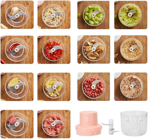 Food Processor, 250Ml Food Supplementary Machine for Mini Blender, Small USB Maker for Household Chopper