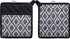 DII Kitchen Essentials, Black & White Diamond Collection Potholder Set, 2 Piece