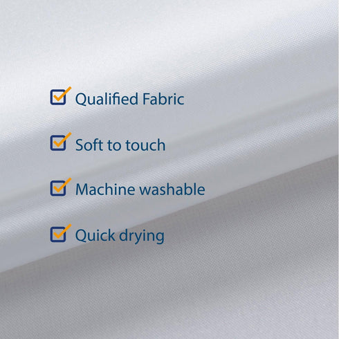 N&Y HOME Fabric Shower Curtain Liner, 40 x 72 inches, Washable, Water Repellent, White