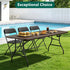 6ft Folding Table, Foldable Picnic Table Portable Table for Indoor Outdoor Use Heavy Duty Plastic Table Camping Table