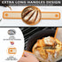 KITMAL Non Stick Reusable Silicone Baking Mat with Long Handles, Silicone Bread Sling Oval and Round, Orange