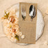 FQTANJU 50 Pcs Burlap Utensils Holders, 4"x8.8" Natural Jute Cutlery Pouch for Rustic Wedding Party Decorations