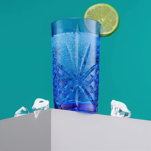 Godinger Acrylic Highball Glasses, Set of 4 Tall Beverage Drinking Cups, Shatterproof and Reusable Tumbler