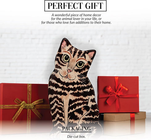 Pavilion Gift Company Small Brown Tabby Vase, 8-1/2-Inch Tall - Rescue Me Now
