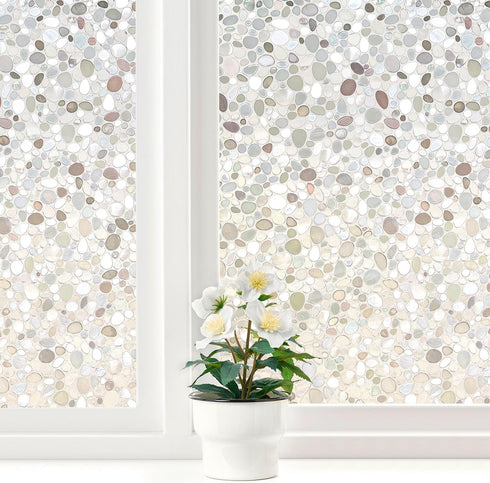 LEMON CLOUD Window Film, Vinyl Clings, Stained 3D Decorative Stickers for Glass, Frosted Privacy, 17.5" x 78.7"
