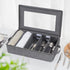 Flatware Utensil Storage Case, Large Capacity Silverware Box with Adjustable Dividers, Zipper Lid for Organizing