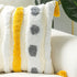 Woven Tufted Farmhouse Boho Throw Pillow Cover - Modern Decorative Multi Color Geometric Stripes, 18 x 18 Inches