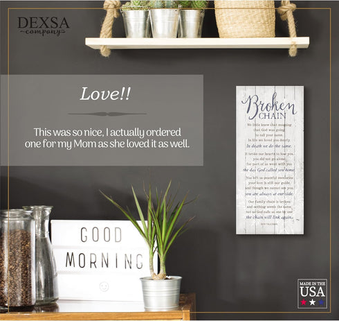 DEXSA Broken Chain Wood Plaque - Made in the USA - 5.5"x12" - Classy Frame Wall Hanging Decoration