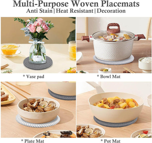 7" Trivets for Hot Dishes, 4 Heat Resistant Hot Pads for Kitchen, Hot Plate Mats for Countertops and Home Essentials
