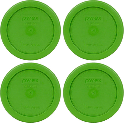Pyrex 7202-PC Food Storage Replacement Lid, 1-Cup Lawn Green, 4-Pack, Made in USA