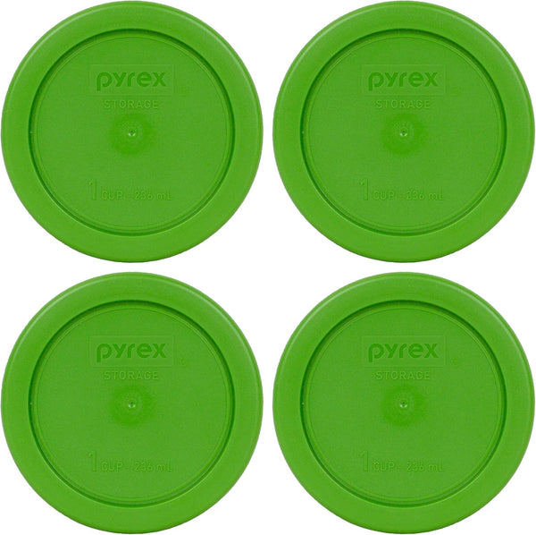 Pyrex 7202-PC Food Storage Replacement Lid, 1-Cup Lawn Green, 4-Pack, Made in USA