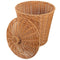 VICASKY Wicker Storage Basket with Lid, Dirty Clothes Container, Rattan Waste Basket, Bedroom Trash Can